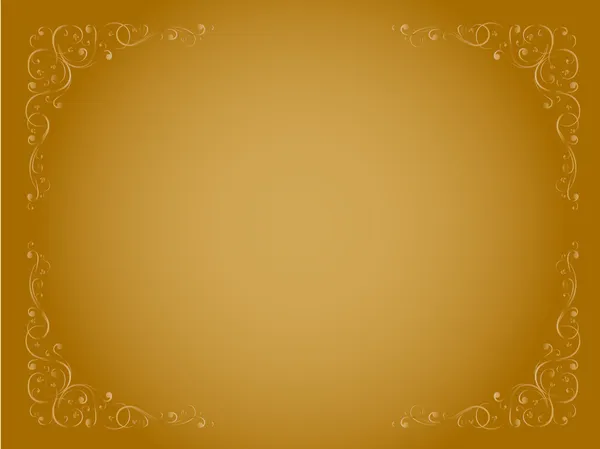 Marco decorativo ornamental de oro simple — Vector de stock