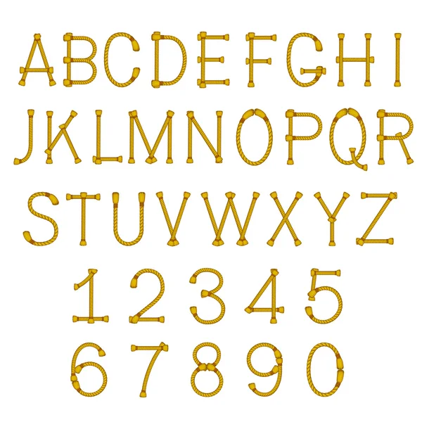 Alphabet des lettres de corde vectorielle — Image vectorielle