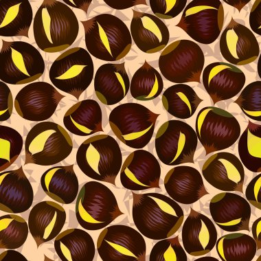 Seamless roasted chestnut background clipart