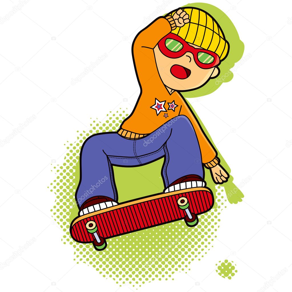 Boy Skating — Stock Vector © Kakigori #5637161
