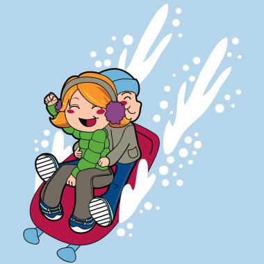 Sled Ride clipart