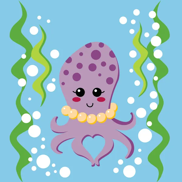 Sevimli octopus — Stok Vektör