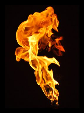 Flame over black clipart