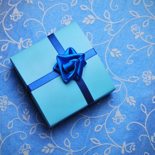 Scatola regalo blu — Foto Stock