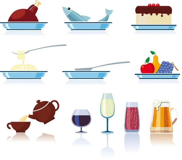 Potraviny & nápoje ikony — Stockový vektor