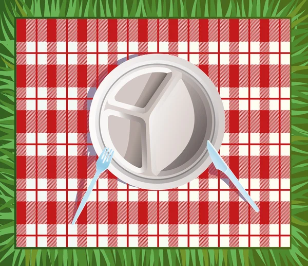 Picnic plate — Stock Vector