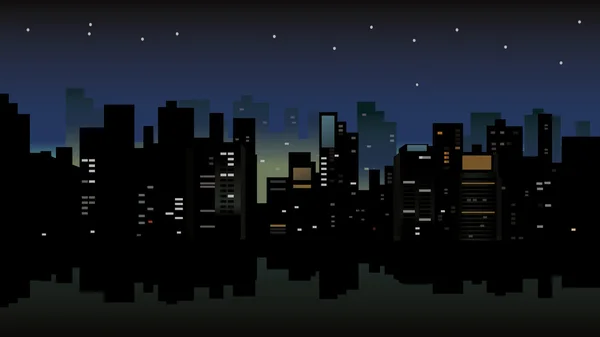 Ночной вид на город . — стоковый вектор