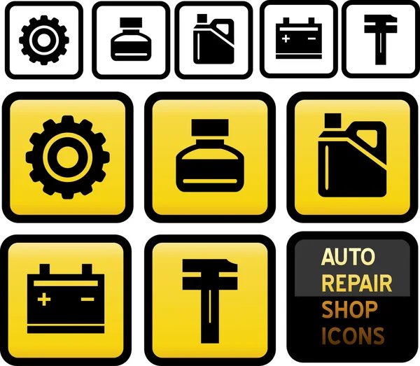 Iconos de taller de reparación de automóviles. — Archivo Imágenes Vectoriales