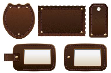 Leather labels. clipart