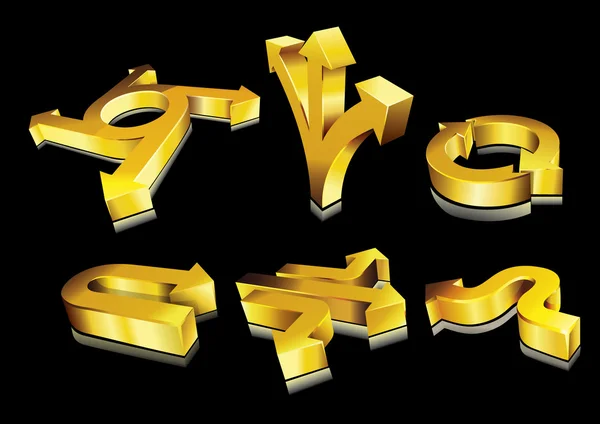 3D gyldne pile . – Stock-vektor