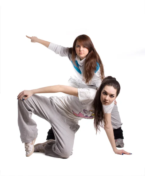 Die beiden Hip-Hop-Tänzerinnen — Stockfoto