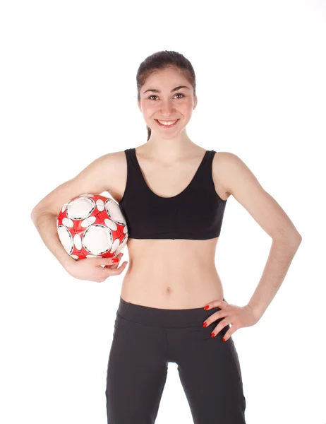 Mujer fitness con una pelota —  Fotos de Stock