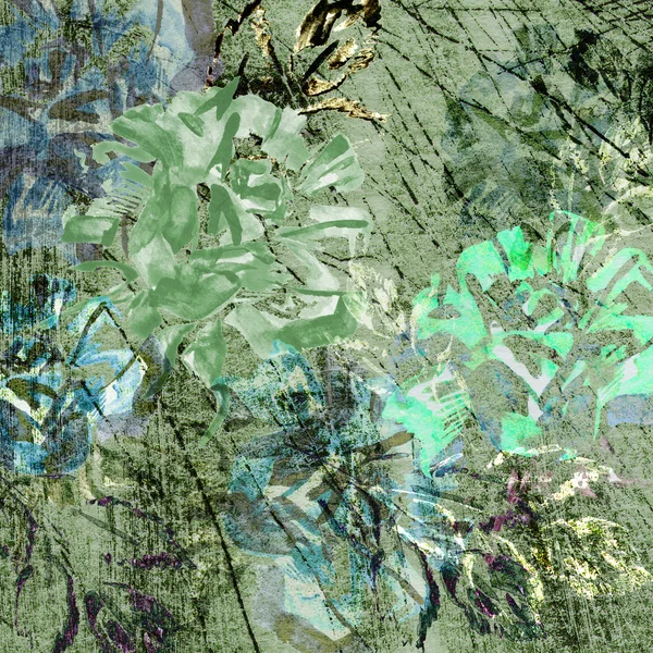 Fragment av färgglada retrobonad textil mönster med blommig prydnad — Stockfoto