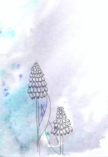 Streszczenie kwiatowy akwarela — Zdjęcie stockowe