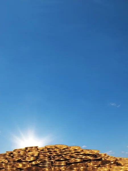 stock image Coins on a sunrise