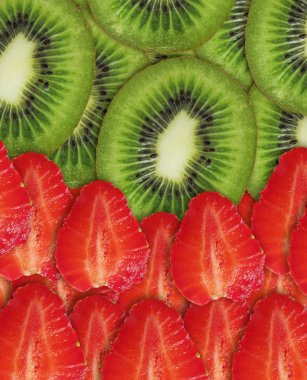 Strawberry and kiwis clipart