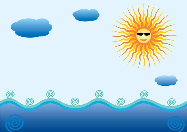 Stock vector Sun and sea.