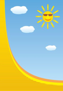 The sun, summer, clouds. clipart