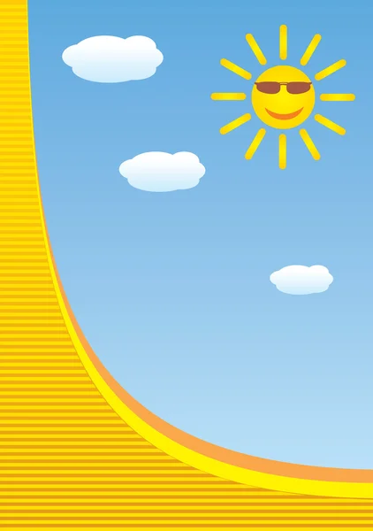 The sun, summer, clouds. — Stock Vector