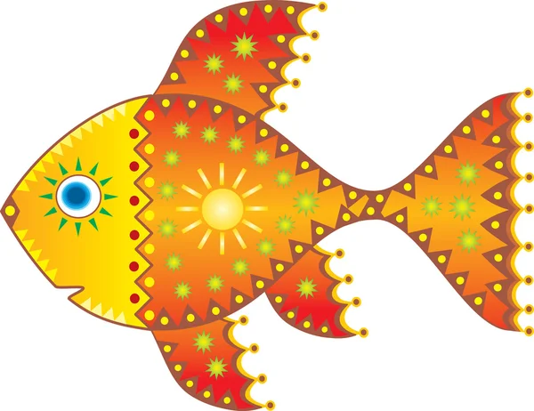 Stock vector Solar fish. Symbolical Drawing.