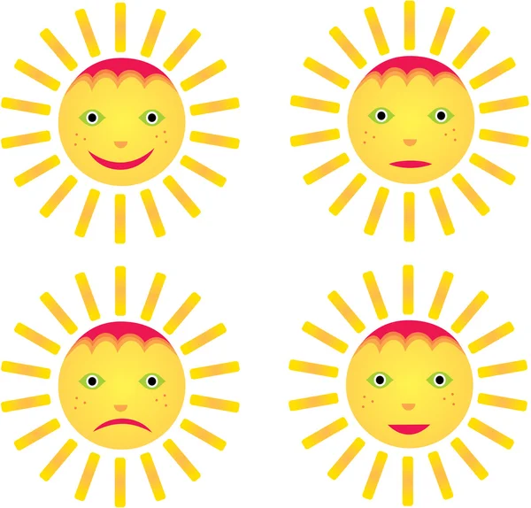 4 smiley ήλιο — Διανυσματικό Αρχείο