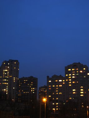 Evening city, lights clipart