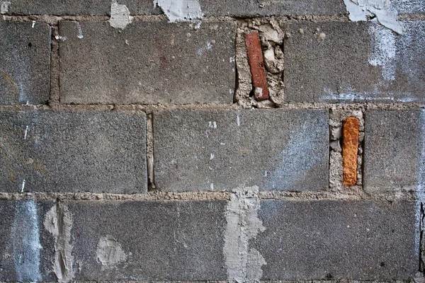 Parede de bloco de tijolo cinza — Fotografia de Stock