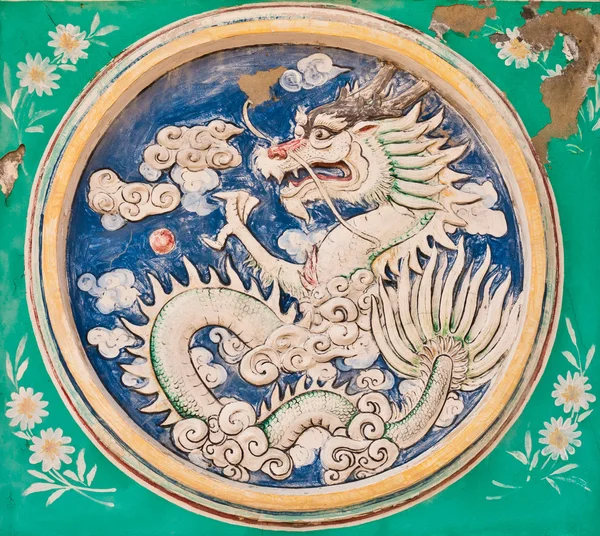 Dragon power mönster på väggen — Stockfoto