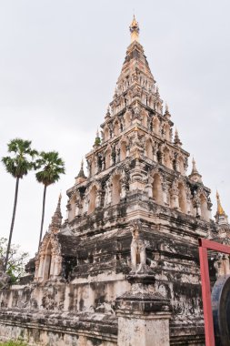 Square shaped pagoda in Chiang Mai clipart