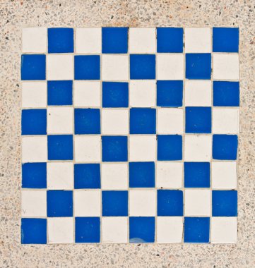 White and blue tile checkerboard clipart