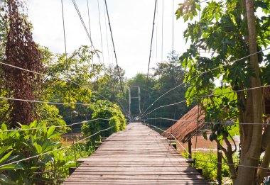 Wooden suspension bridge clipart