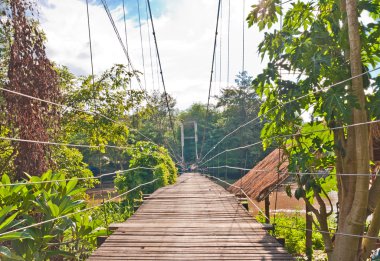 Wooden suspension bridge clipart
