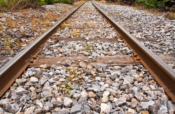 stock image Train rail in horizontal endless