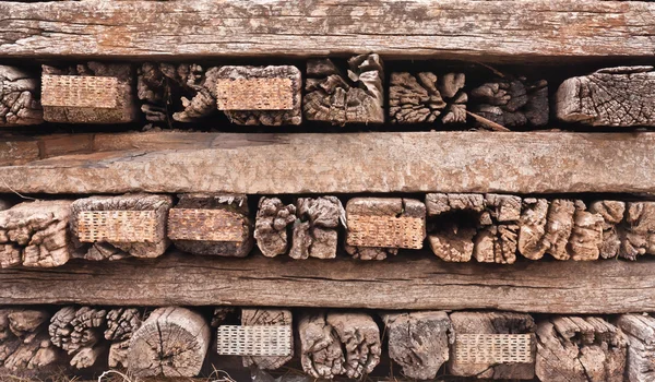 Pilha de madeiras adormecidas — Fotografia de Stock