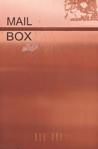 Orange brown metal mailbox — Stock Photo, Image