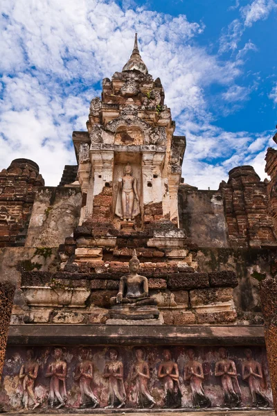 Ruin pagoda in sukhothai surface — Stock Photo, Image