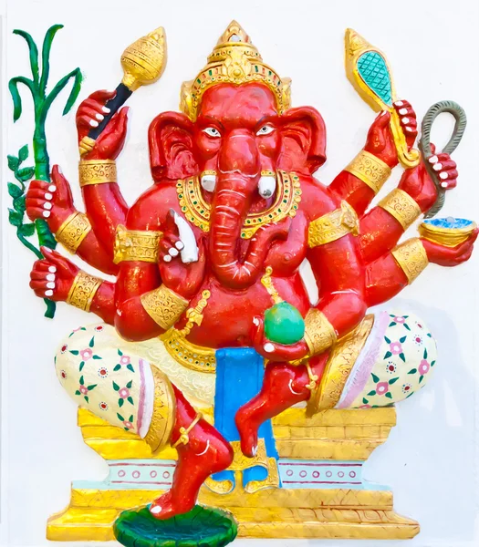 Ganesha rouge à huit mains — Photo