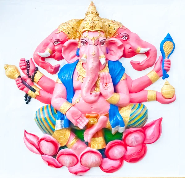 Ganesha rosa sentada sobre loto —  Fotos de Stock