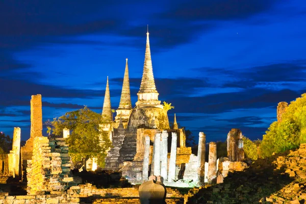 Ruintempel i Ayutthaya – stockfoto