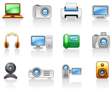 Electronics_ Computers_ Multimedia_ icon set clipart