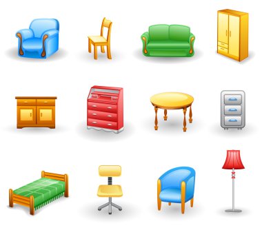 Furniture icon set clipart