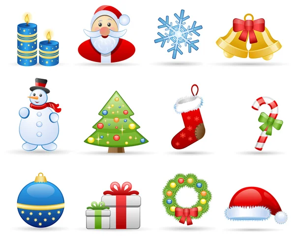 Conjunto de iconos de Navidad — Vector de stock