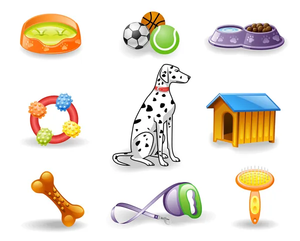 Set di icone per la cura del cane . — Vettoriale Stock