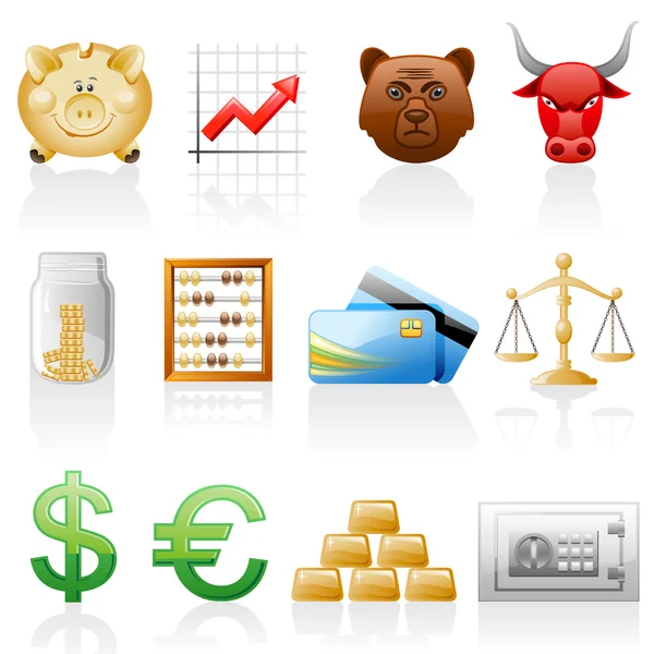 Conjunto de iconos financieros . — Vector de stock