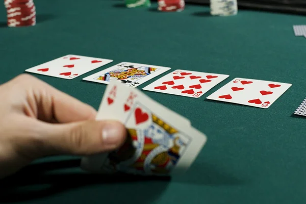Watching poker game with winning hand
