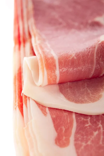 Dry cured ham, isolated on white — Stock Photo, Image