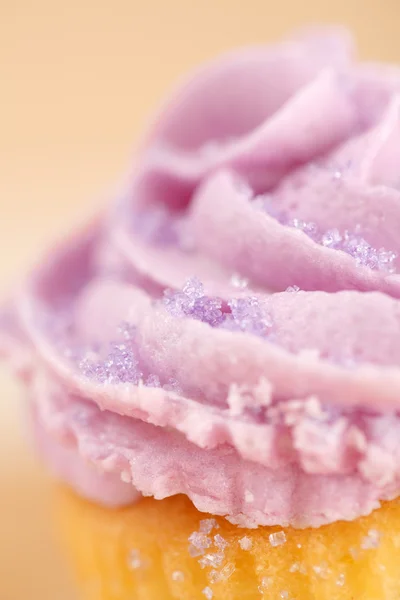 Λεβάντα κορυφαία cupcake μακροεντολή — Φωτογραφία Αρχείου