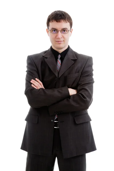 Νεαρός άνδρας σε ένα κοστούμι και γυαλιά. — Φωτογραφία Αρχείου