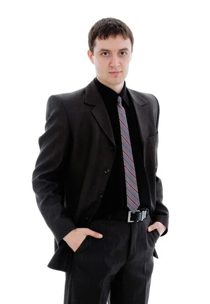 Un giovane in giacca e cravatta . — Foto Stock
