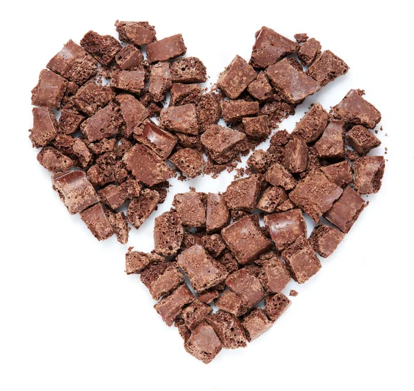 Schokolade mit gebrochenem Herzen. — Stockfoto